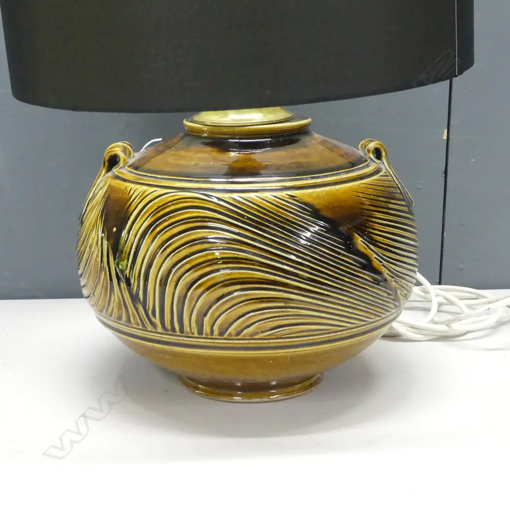 PETER ALGER STUDIO POTTERY POT converted to a table lamp H.500mm Image 1++