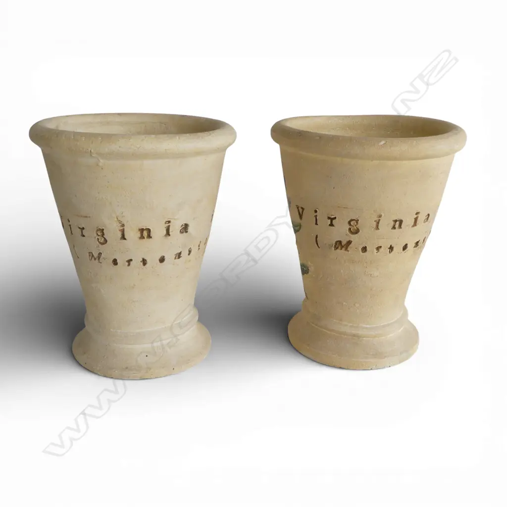 PR OF TERRA COTTA PLANTERS WITH PAINTED FLOWERS, H.250MM, DIA 200MM Image 1++