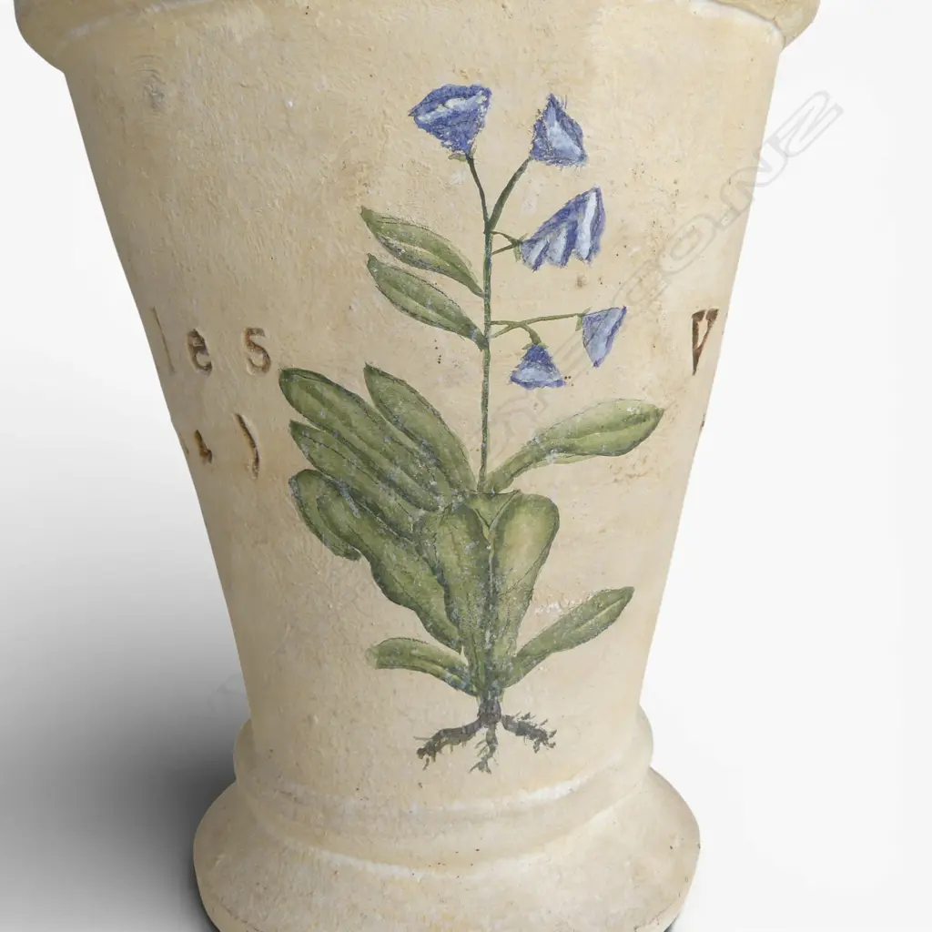 PR OF TERRA COTTA PLANTERS WITH PAINTED FLOWERS, H.250MM, DIA 200MM Image 1++