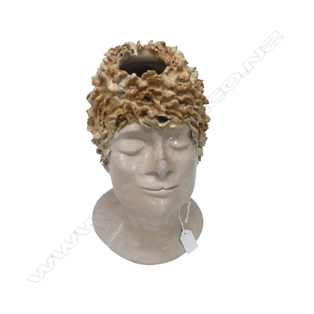 STUDIO CERAMIC GLAZED HEAD VASE H.295mm - FAULTS Image 1++