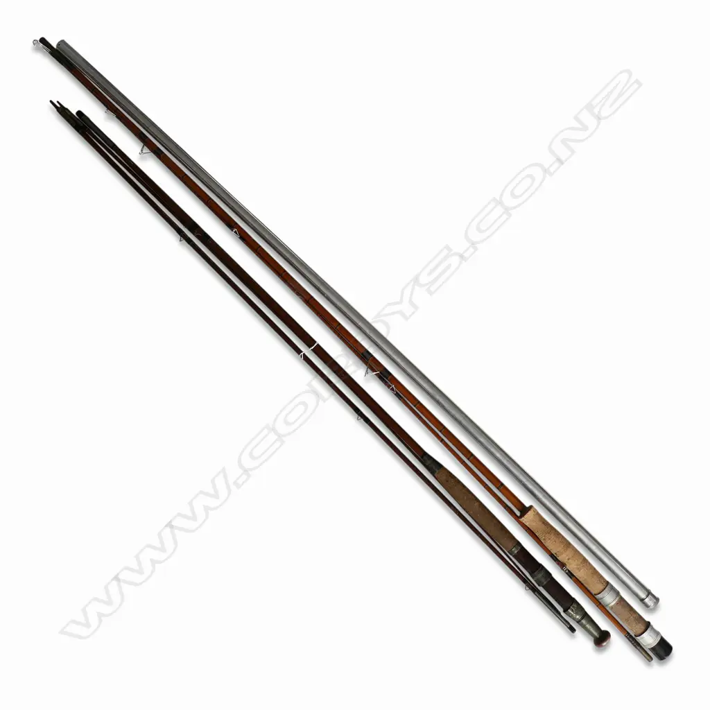 TWO SPILT FLY FISHING RODS + HARDY ALUMINIUM ROD CASE Image 1++