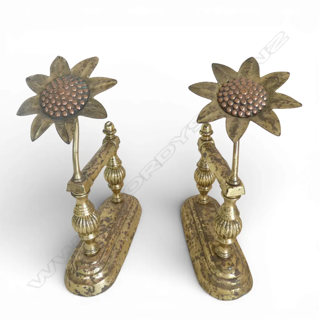 PR FIREDOGS w. FLOWER DECORATION H.320mm Image 1++