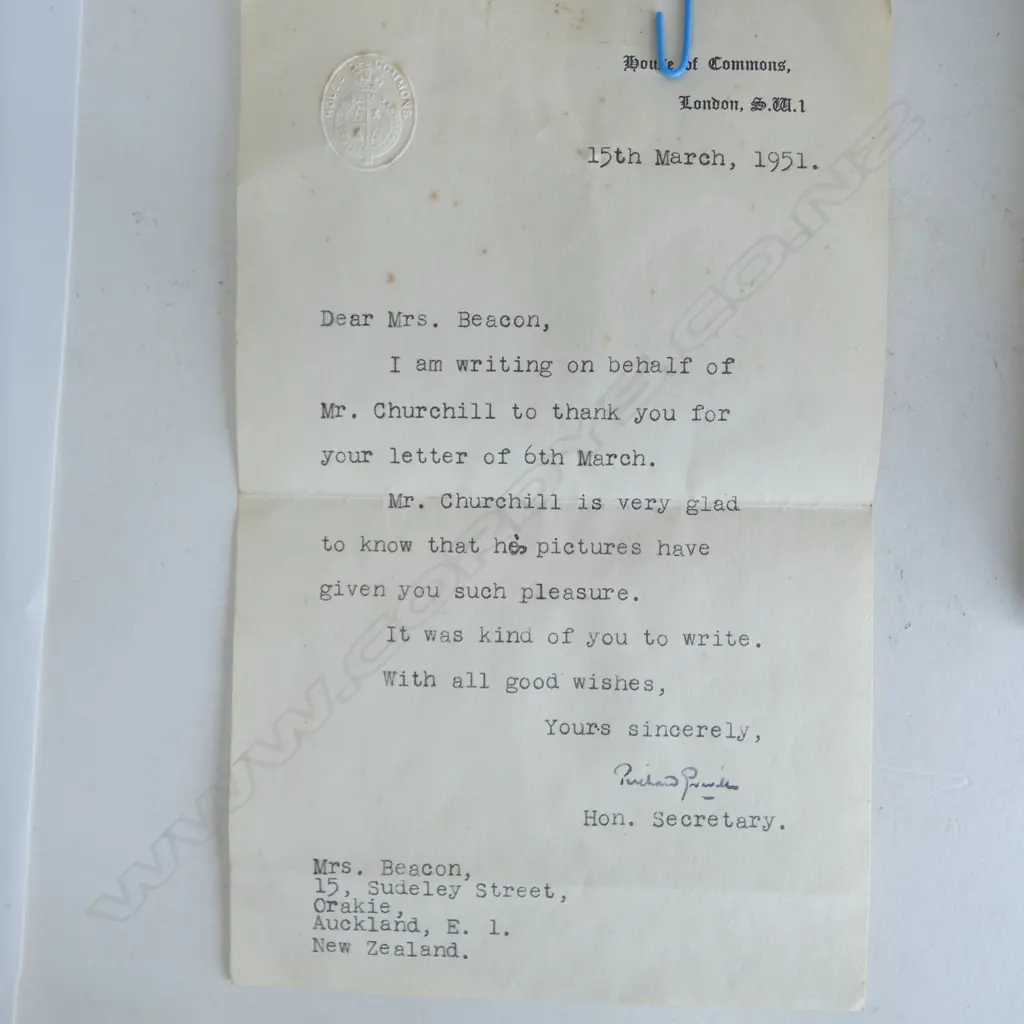 COLLECTION 8 SMALL VINTAGE PRINTS of PAINTINGS by WINSTON CHURCHILL + letter from House of Commons about them Image 1++