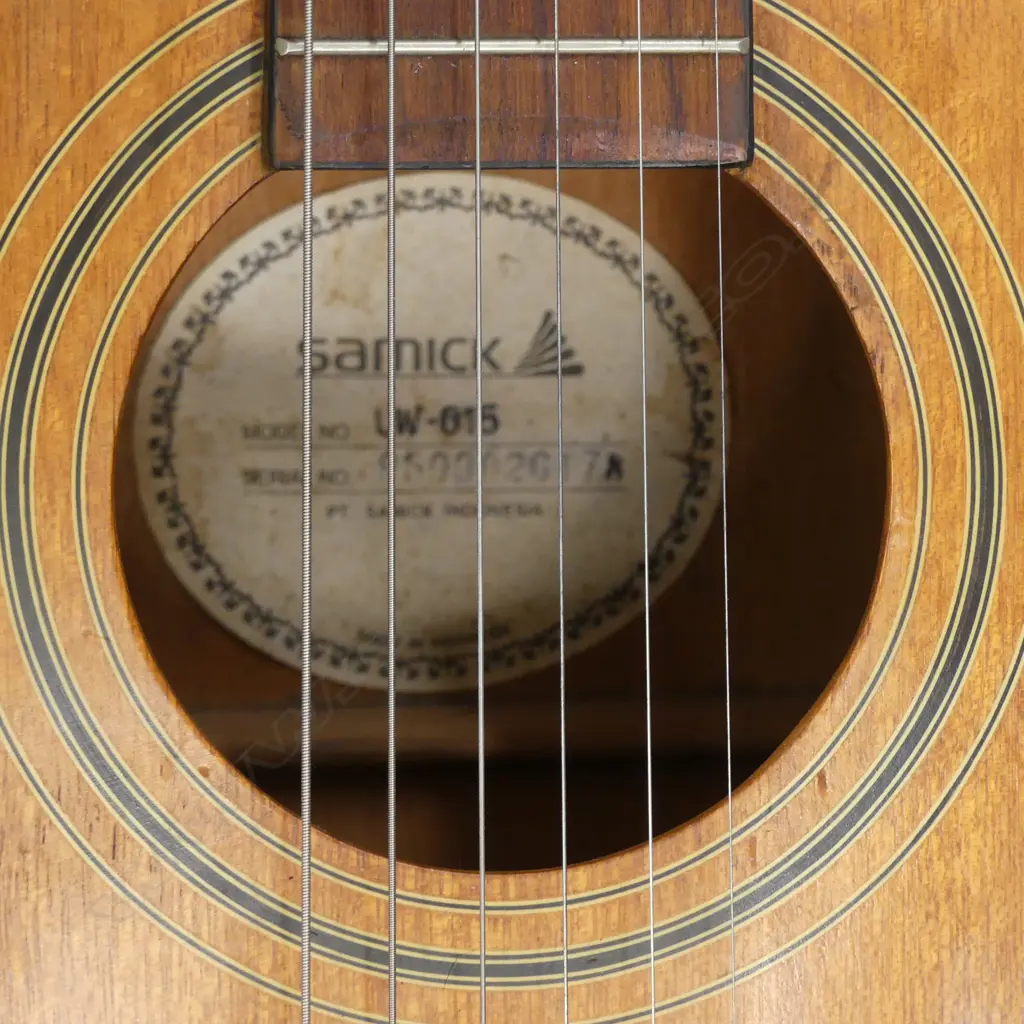 VINTAGE SAMICK GUITAR IN CASE fault to back of the body Image 1++