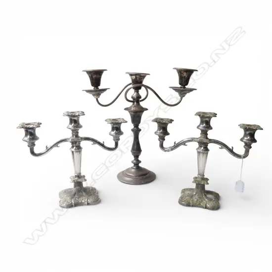PR SILVER PLATED CANDELABRA 250mm + OTHER