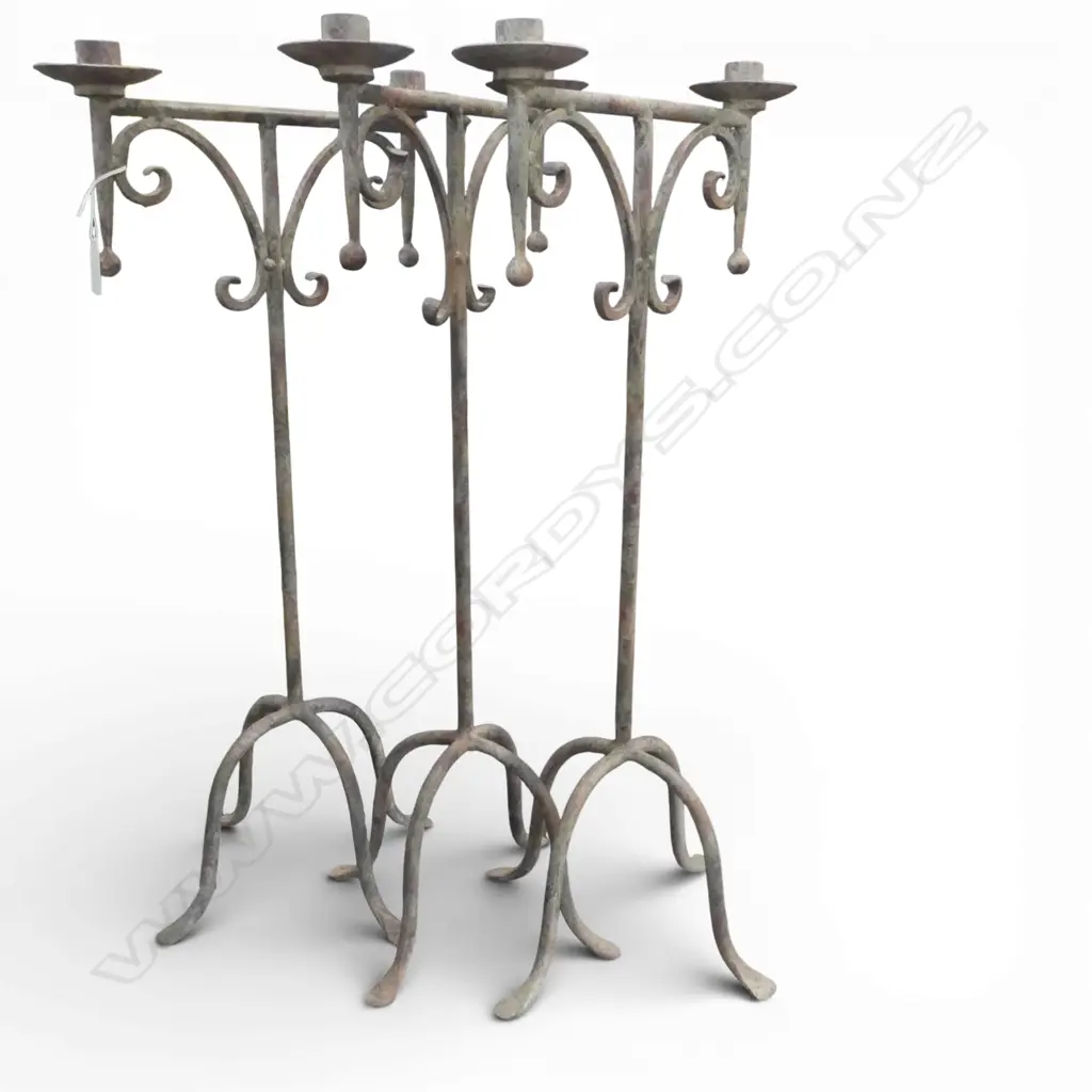 3 METAL CANDLESTICKS H.635mm Image 1++
