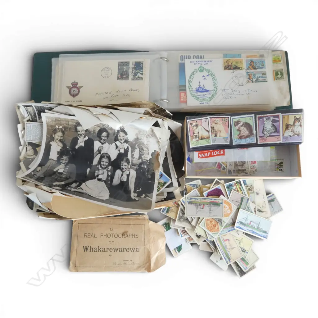 ASST. VINTAGE PHOTOGRAPHS, STAMPS, ETC Image 1++