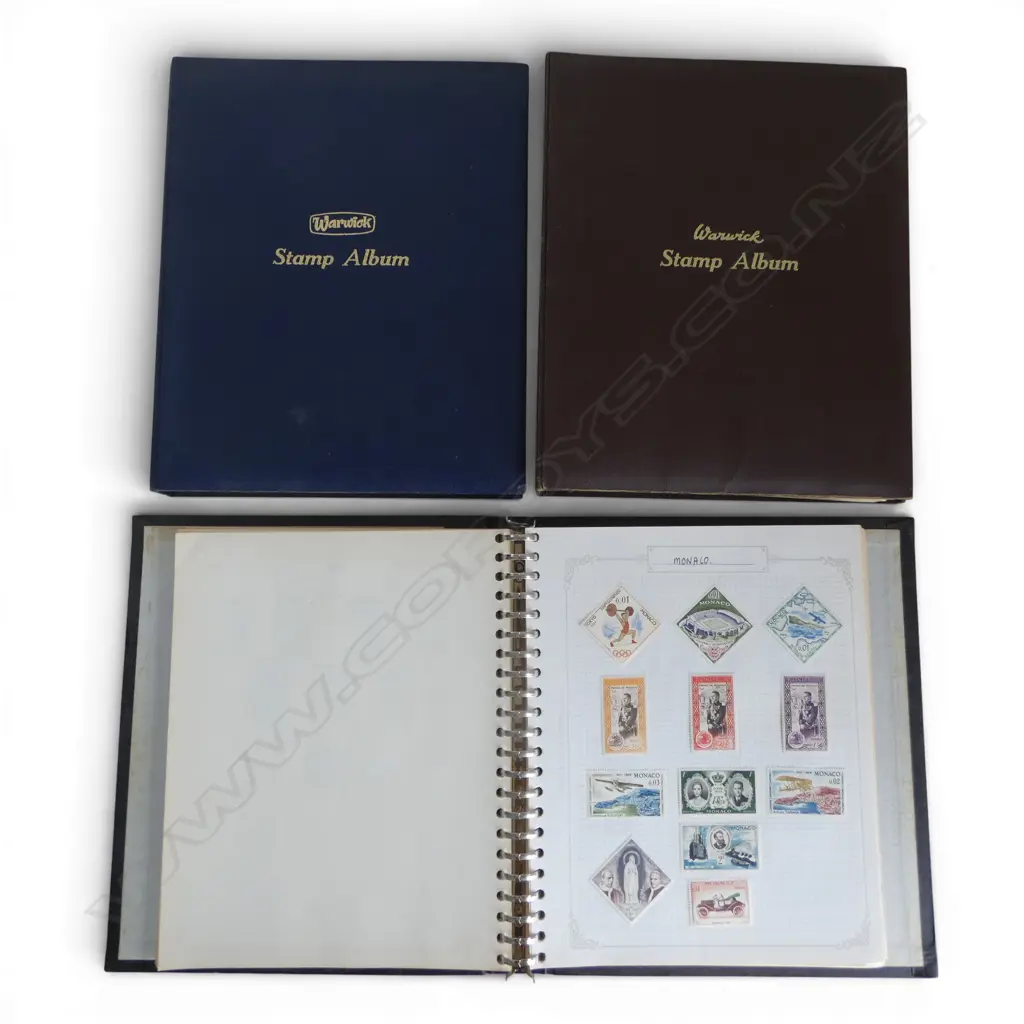3 STAMP ALBUMS OF NEW ZEALAND AND WORLD one inscribed 'Ronald Brownson 1965'.... Image 1++