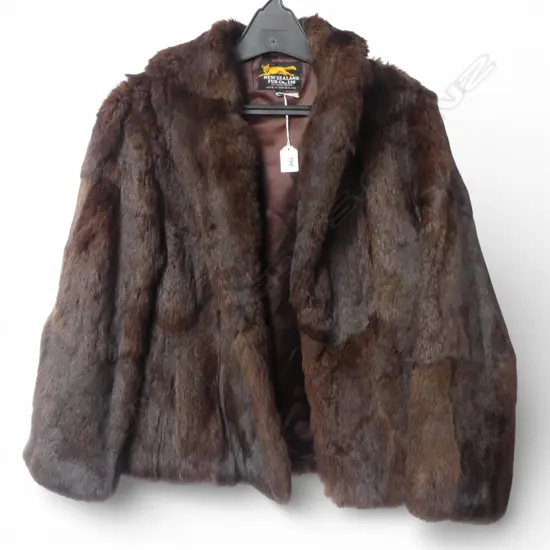VINTAGE N.Z. RABBIT FUR JACKET size 36"