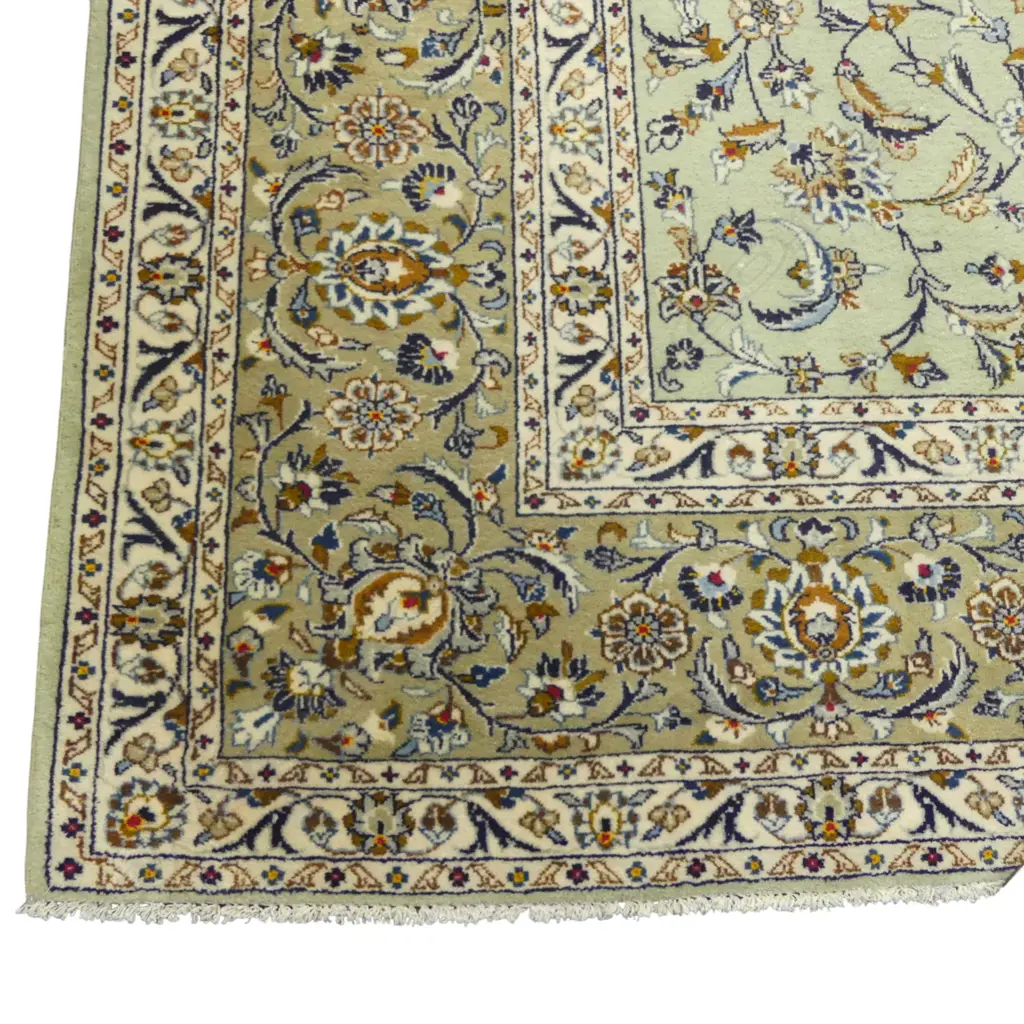 Very large Iranian Kashan hand knotted carpet w tendril floral designs. Some fading 4140 x 3100mm... Image 1++