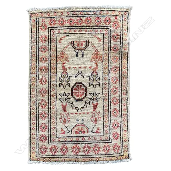 SM HAND-KNOTTED CHOBI RUG, 830 x 540mm