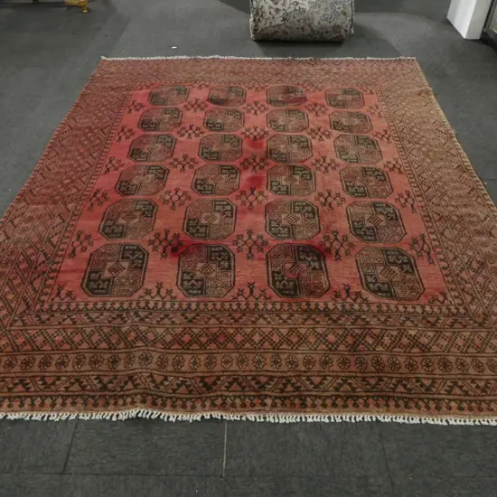 HAND KNOTTED WOOL PILE TURKOMAN RUG 2860x2440mm