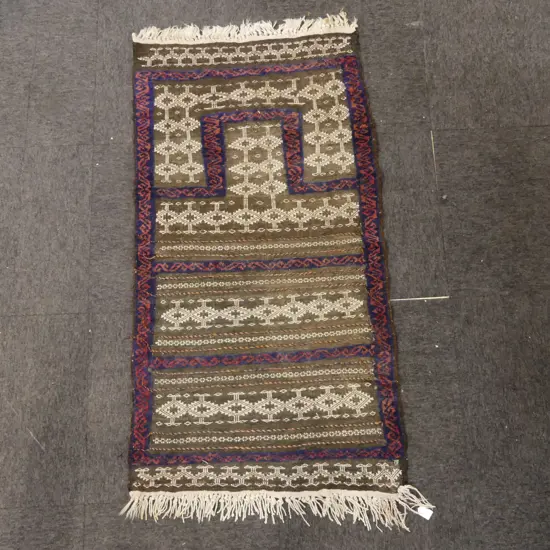 Afghan tribal mixed weave prayer rug 1300 x 690mm