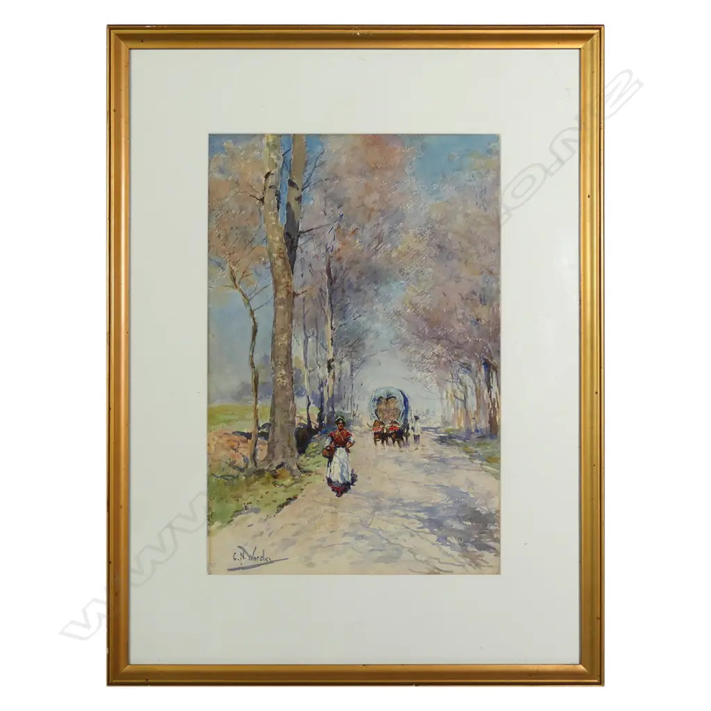 C.N. WORSLEY 'A SPRING MORNING, SPAIN', WATERCOLOUR, SIGNED 440 x 290mm Image 1++