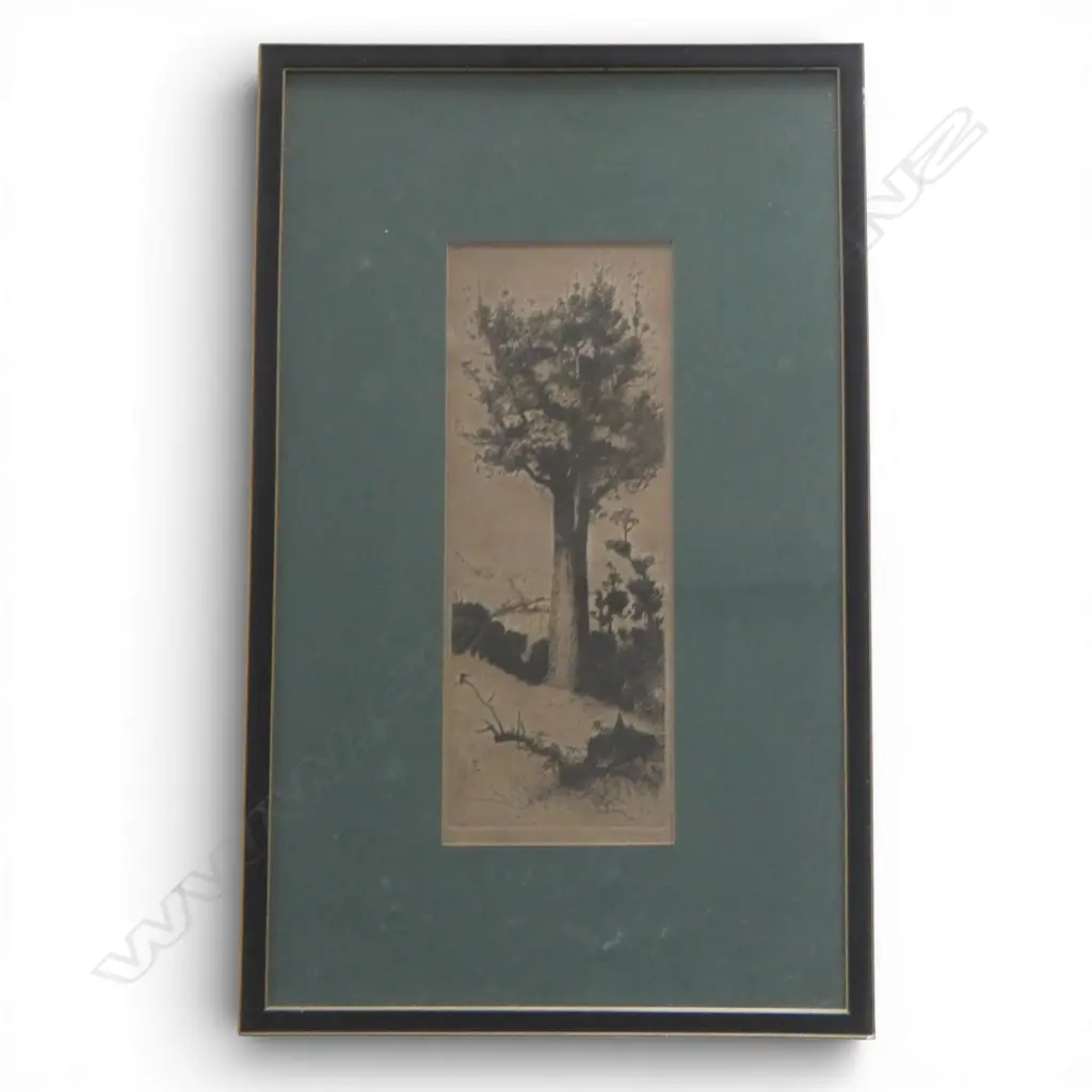 TREVOR LLOYD ETCHING initialed in the plate The Last of His Line 290 x 110mm framed under glass Image 1++