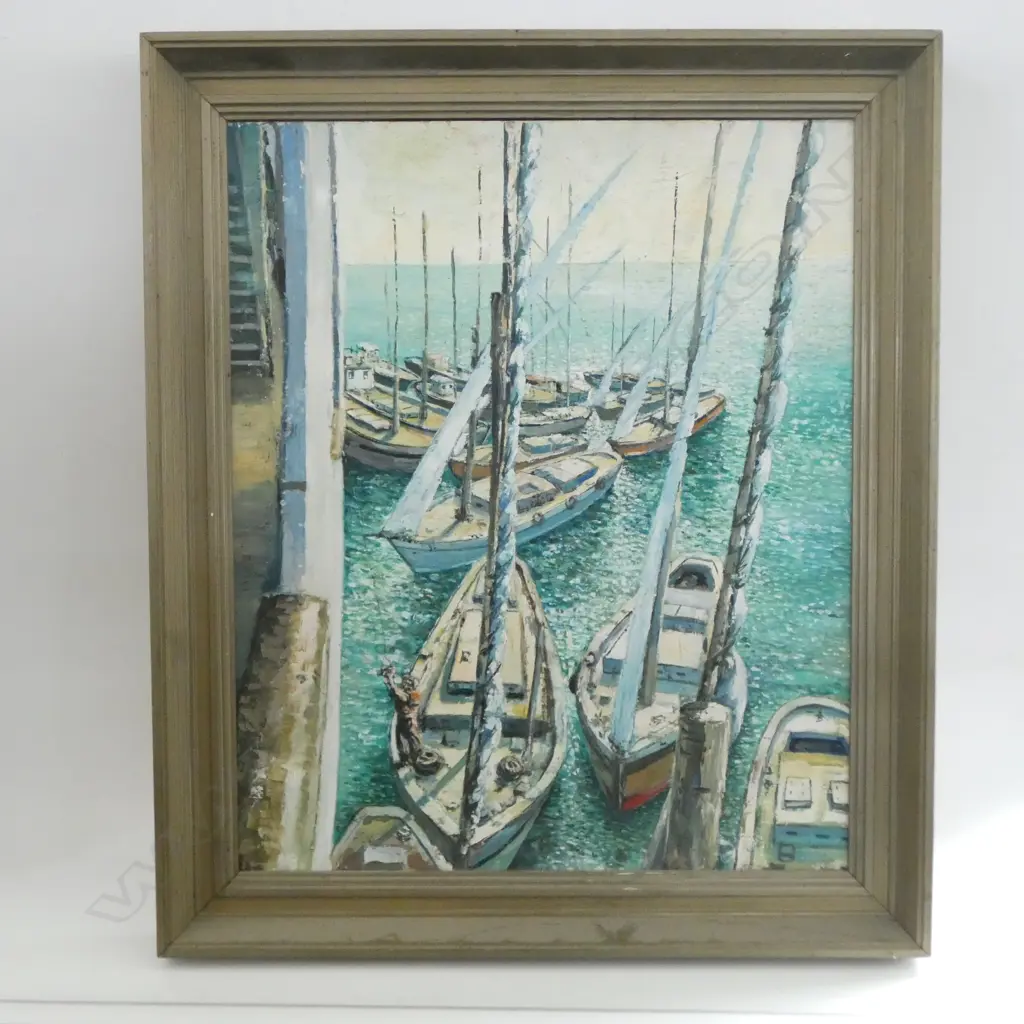 ARTIST UNKNOWN, MARINA, OIL ON BOARD, 590x490mm Image 1++