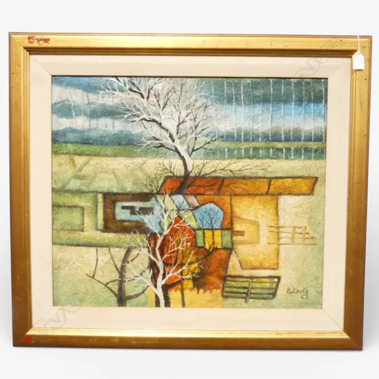 B. LONG, ABSTRACT LANDSCAPE, MIXED MEDIA 505x595mm