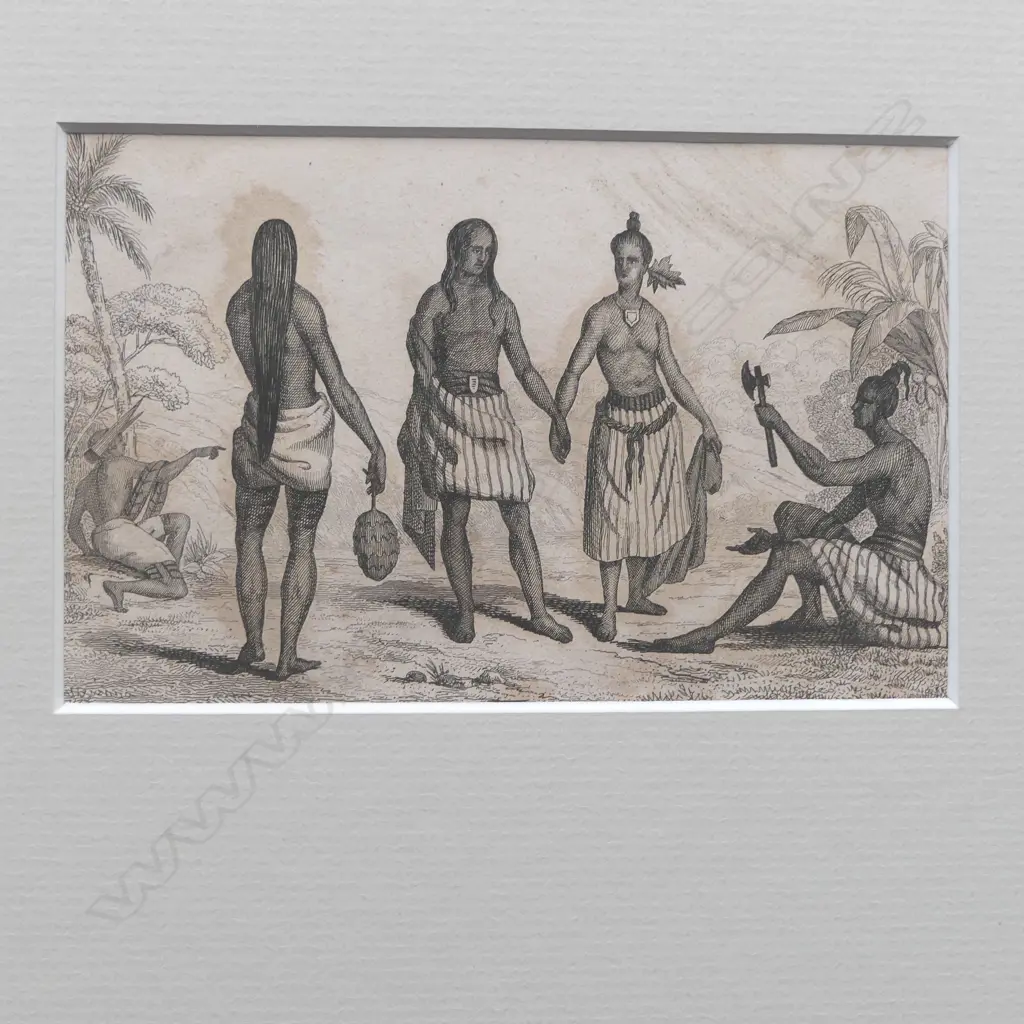5 c1830's ENGRAVINGS Hawaii etc by Webber for Capt. Cooks voyages 85 x 140mm approx. each matted Image 1++