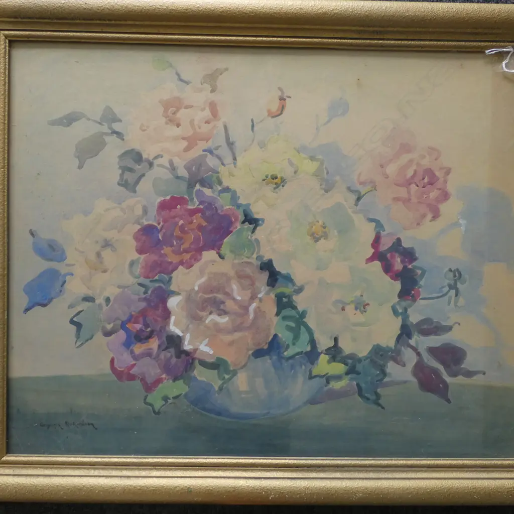 GWYNETH RICHARDSON, 3 FLORAL STILL LIFES, 490x620mm Image 1++