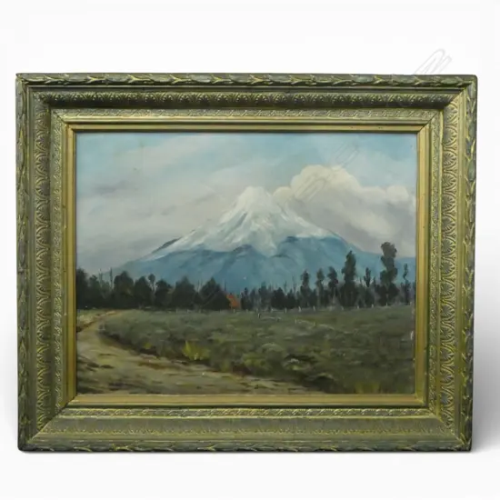 ARTIST UNKNOWN, MOUNTAIN VIEW, OIL ON BOARD IN PERIOD FRAME 335 X 430mm