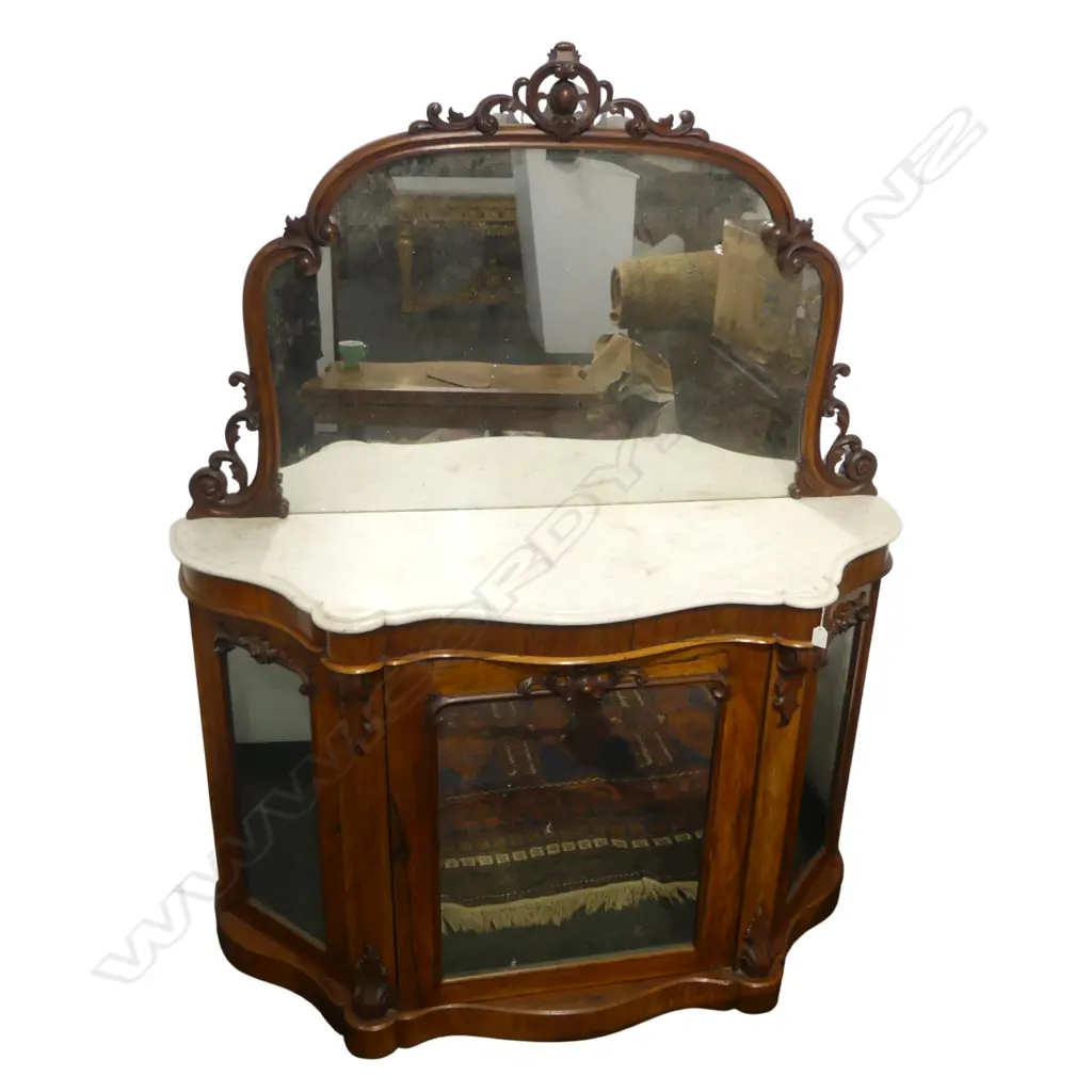 VICTORIAN ROSEWOOD MIRRORED CHIFFONIER 1360x455mm Image 1++