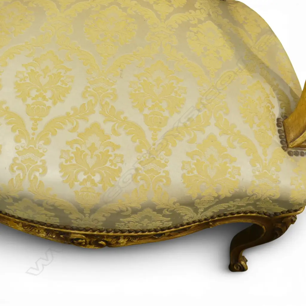 PR 20thC FRENCH ANTIQUE Louis XV STYLE GILTWOOD FAUTEIL ARMCHARMS  Image 1++