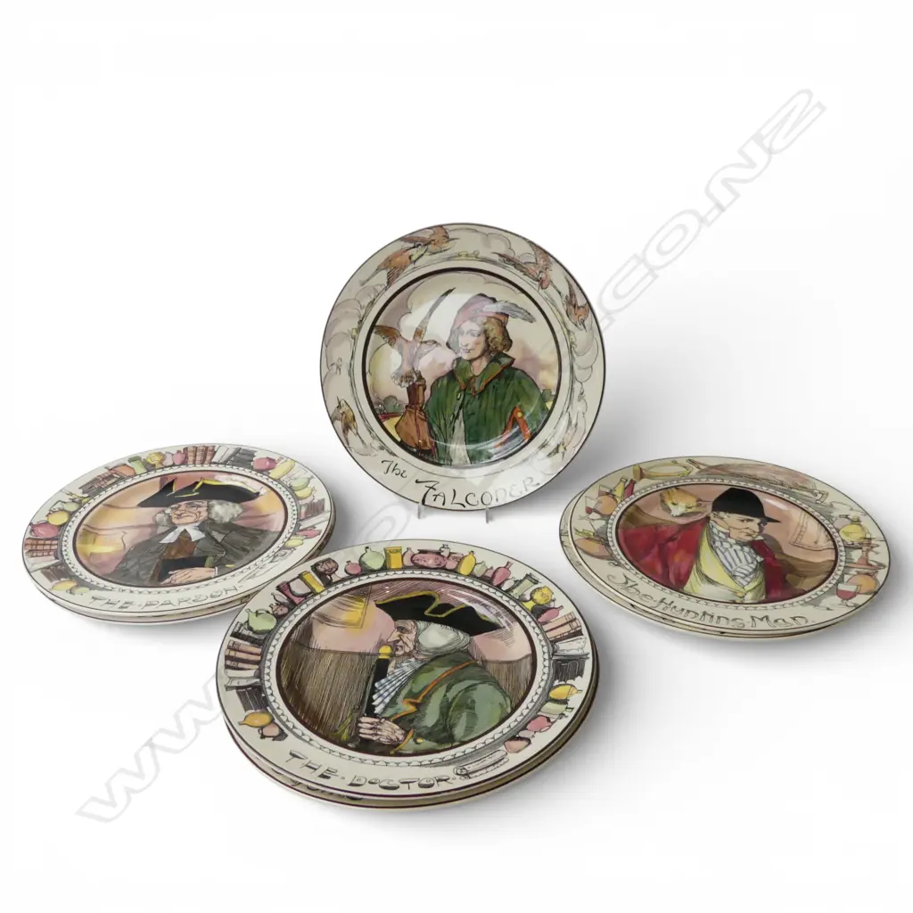 7 ROYAL DOULTON PLATES; THE ADMIRAL, DOCTOR, SQUIRE, HUNTING MAN, PARSON, FALCONER, MAYOR 265mm dia Image 1++