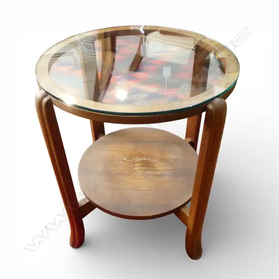 DECO SIDE TABLE, GLASS TOP H.455mm, 480mm dia