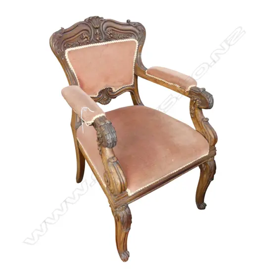 ANTIQUE UPHOLSTERED ARMCHAIR