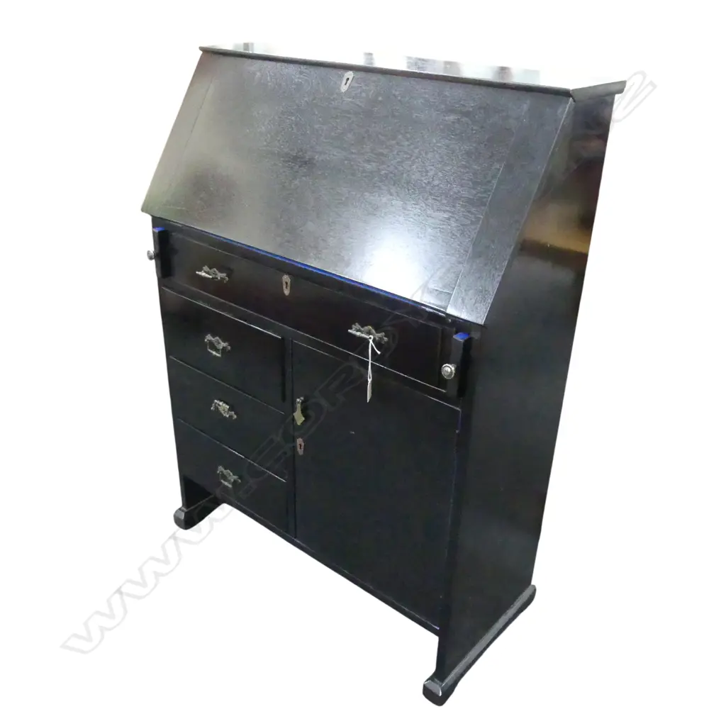 BLACK PAINTED FULL FRONT BUREAU 600x370x1085mm Image 1++