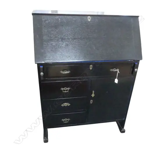 BLACK PAINTED FULL FRONT BUREAU 600x370x1085mm