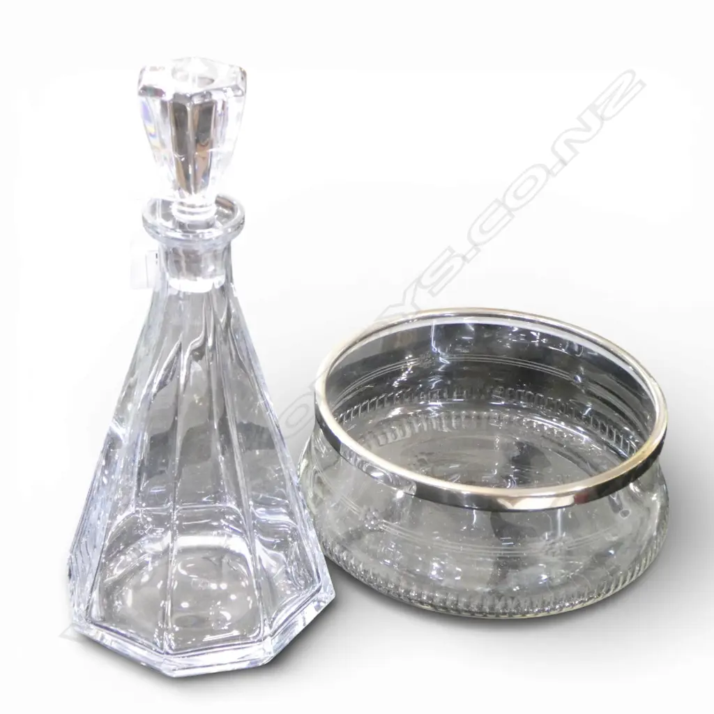 FRENCH DECANTER H.290mm & WMF GLASS BOWL Image 1++