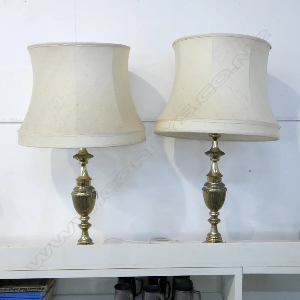 PR VINTAGE BRASS TABLE LAMPS, 1 FITTING LOOSE H.885mm Image 1++