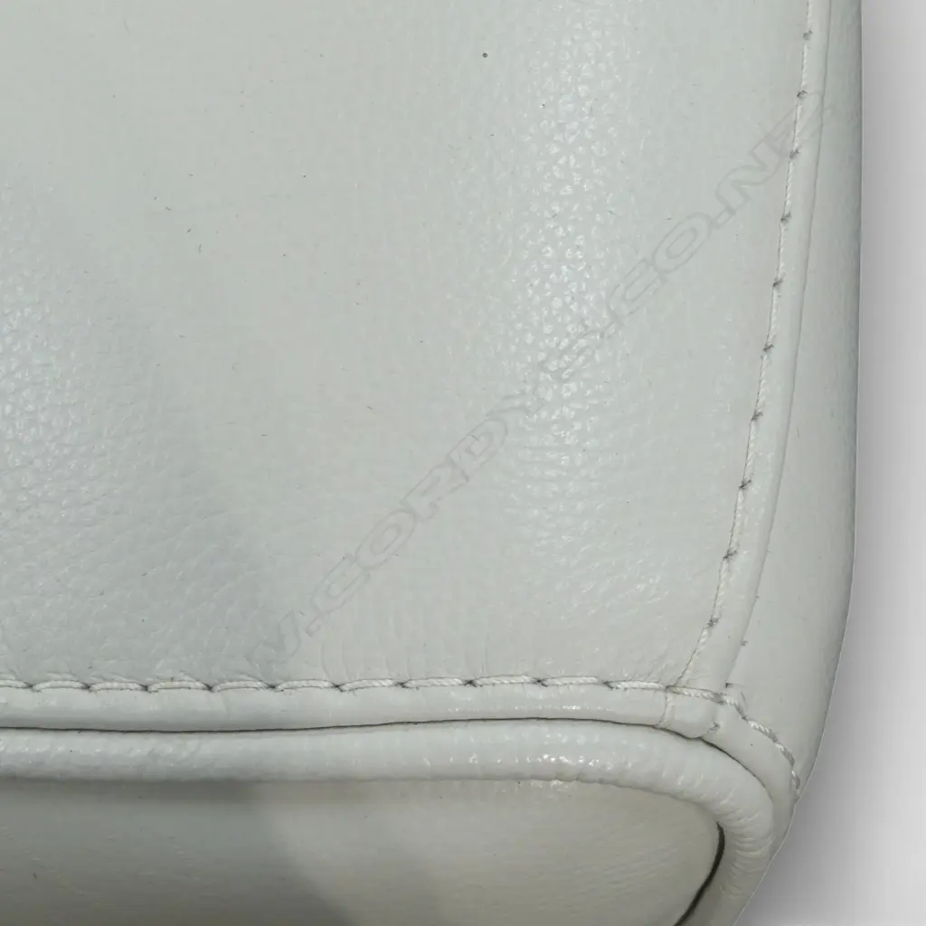 WHITE LEATHER SOFA & OTTOMAN 2000x950x800mm Image 1++