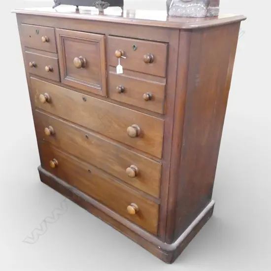 RIMU CHEST OF DRAWERS 1170 x 470 x 1180mm (handle missing)