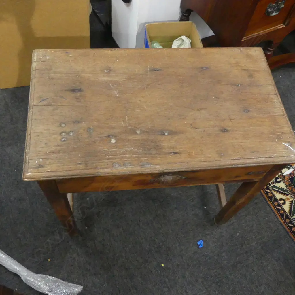 RUSTIC WOODEN TABLE w. 1 DRAWER 760x435x715mm Image 1++