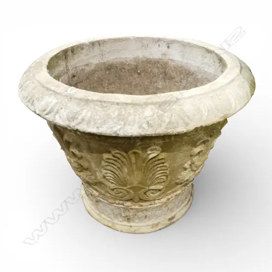 LG CONCRETE GARDEN POT w. GREEK DECORATION H.390mm, 500mm dia