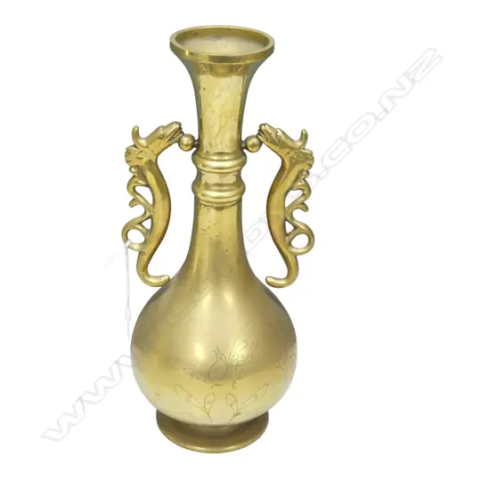 ORIENTAL BRASS VASE H.335mm