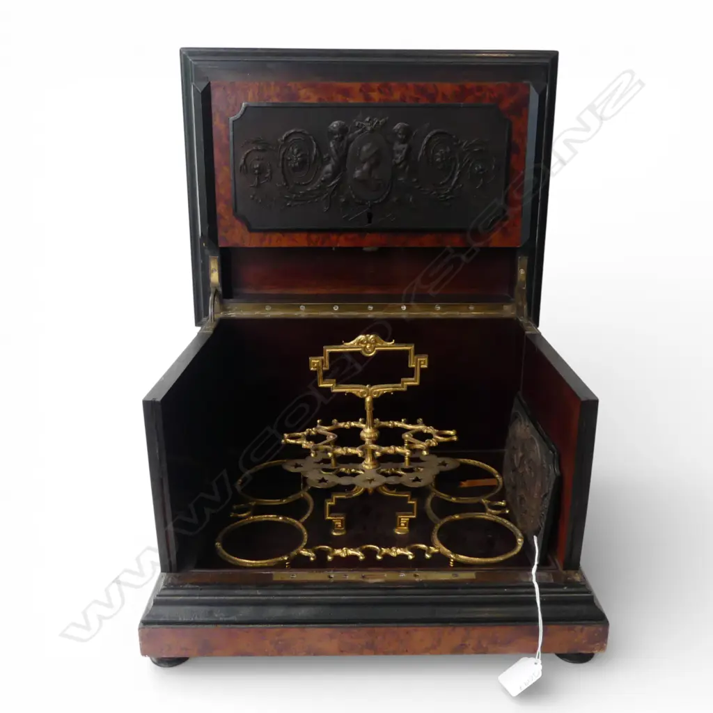 ANTIQUE TANTALUS BOX/LIQUOR CADDY faults 385x290x290mm Image 1++