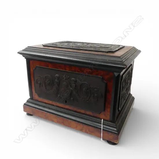 ANTIQUE TANTALUS BOX/LIQUOR CADDY faults 385x290x290mm