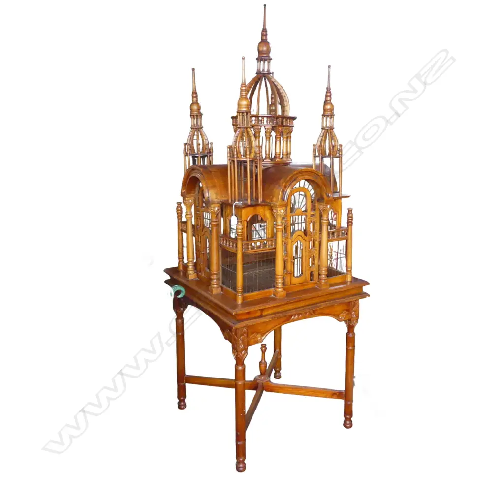 LARGE DECORATIVE EUROPEAN CATHEDRAL FORM BIRD CAGE TABLE 720x720x2000mm Image 1++