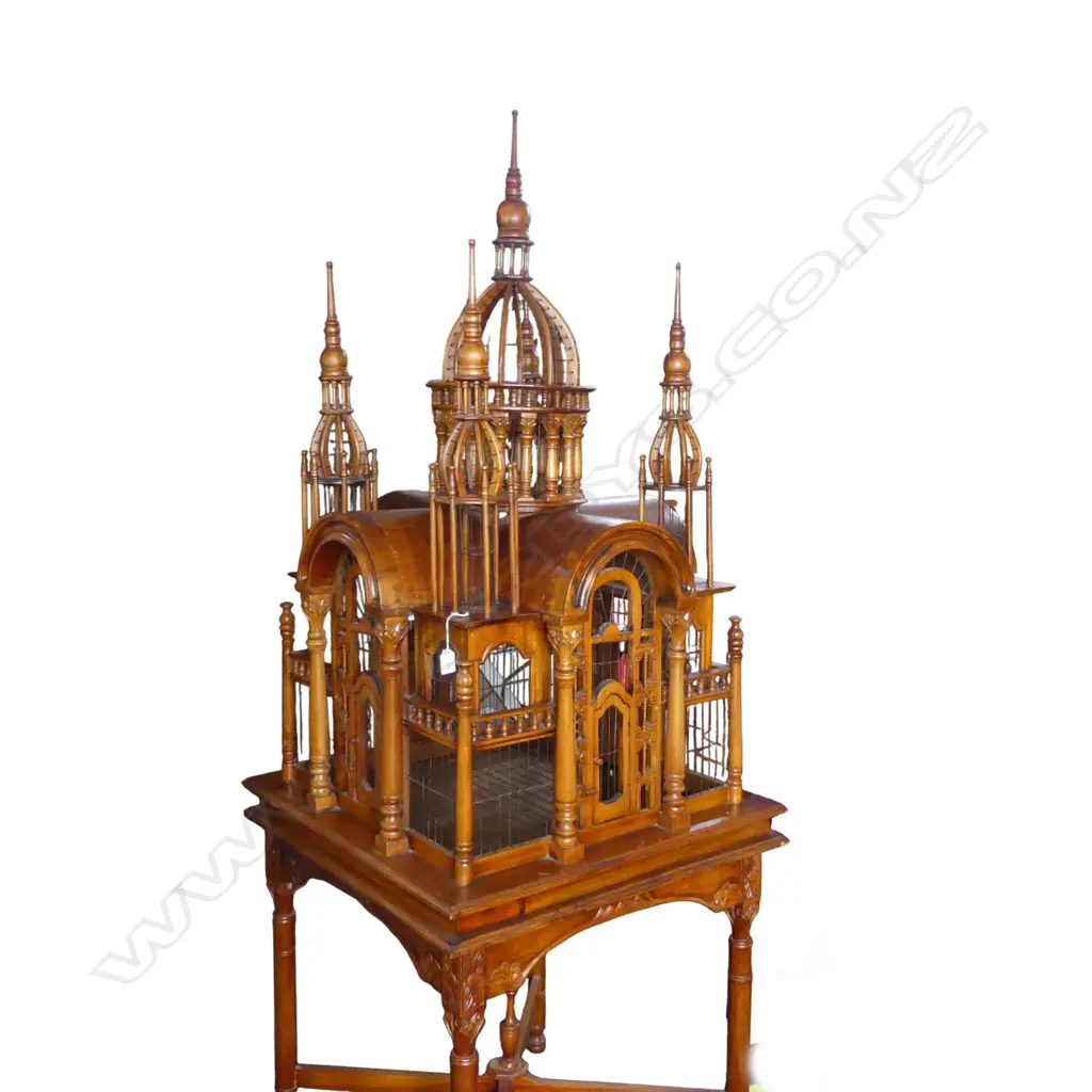 LARGE DECORATIVE EUROPEAN CATHEDRAL FORM BIRD CAGE TABLE 720x720x2000mm Image 1++