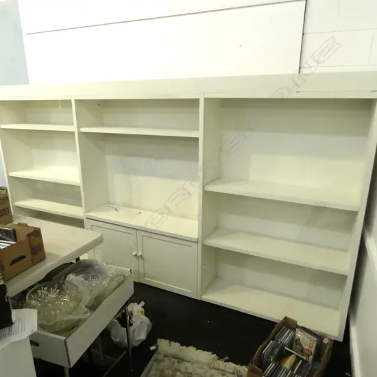 LARGE WHITE THREE PIECE WALL UNIT COMMISSION BUILT COST OVER $10,000 3100 x 330 x 1640mm