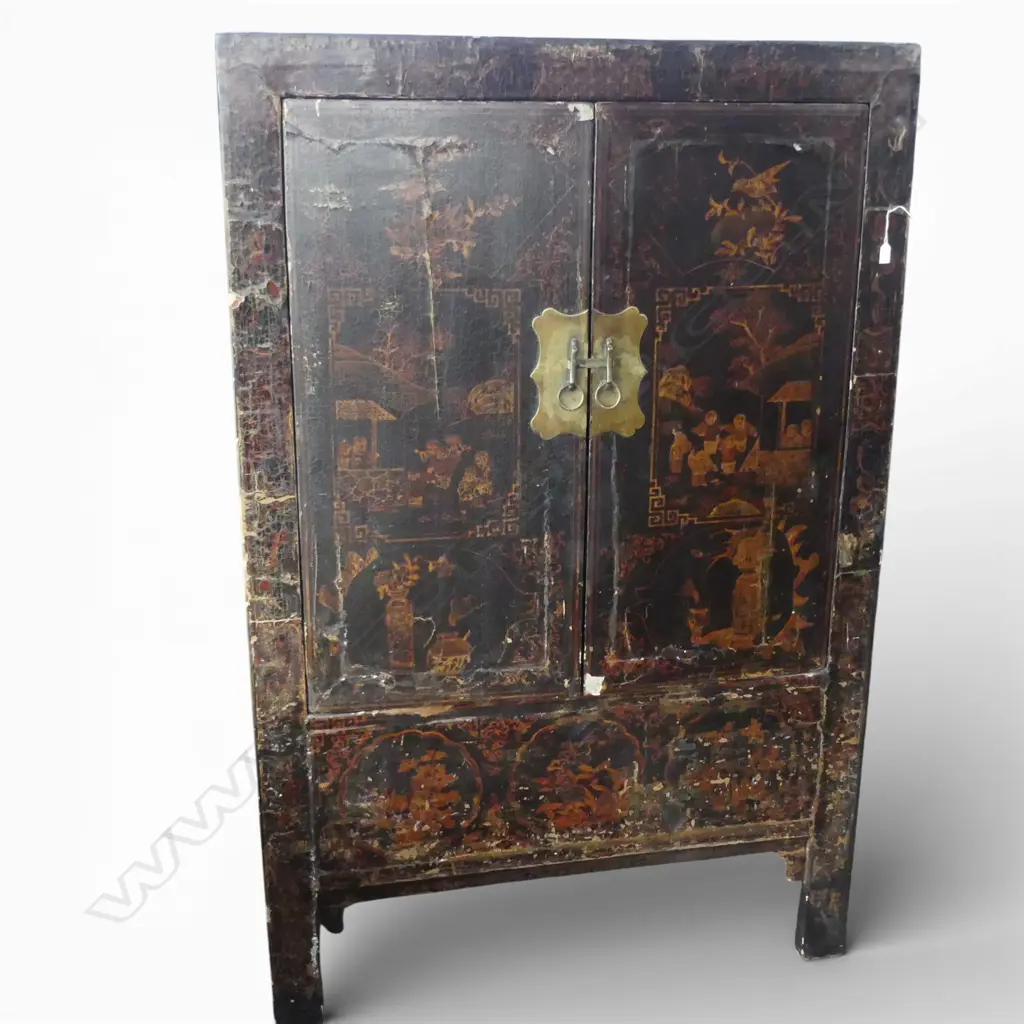 ANTIQUE CHINESE CABINET losses to lacquer 1210x565x1870mm Image 1++