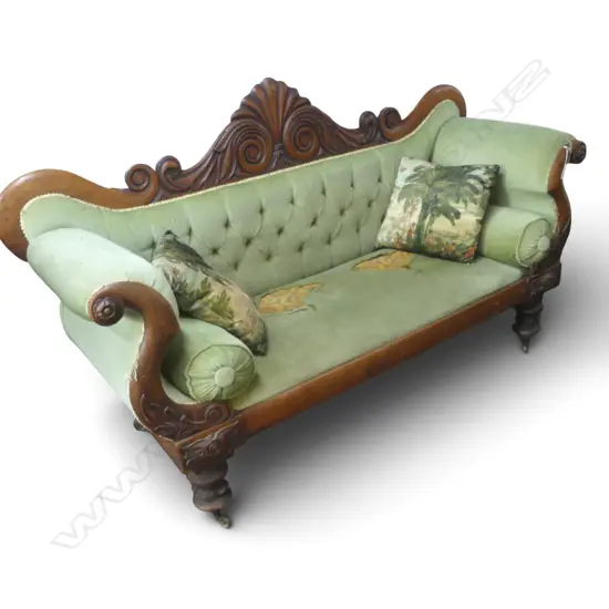 ANTIQUE DOUBLE END SOFA needs reupholstery W.1900mm approx.