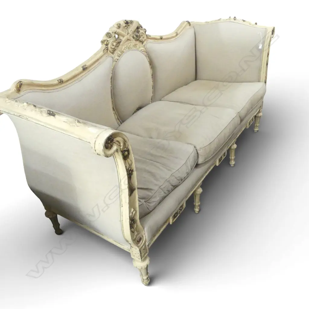 ANTIQUE FRENCH SOFA needs reupholstery W.2200mm approx. Image 1++