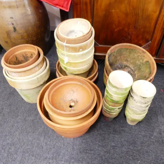 ASST. GARDEN PLANT POTS; TERRACOTTA ETC