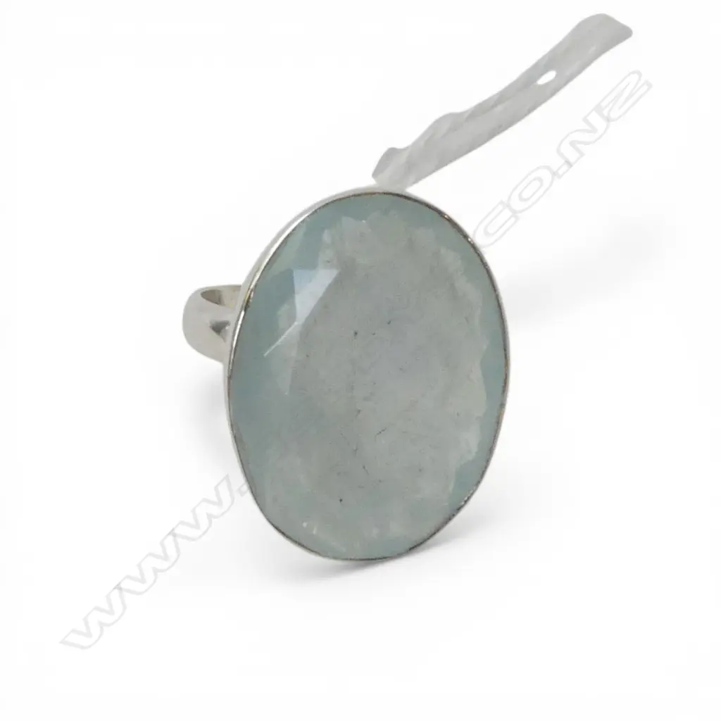 SILVER & AQUAMARINE RING Image 1++