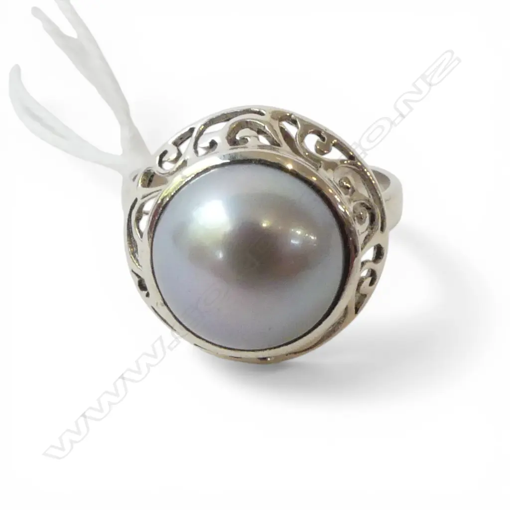 SILVER FILIGREE & PEARL RING Image 1++