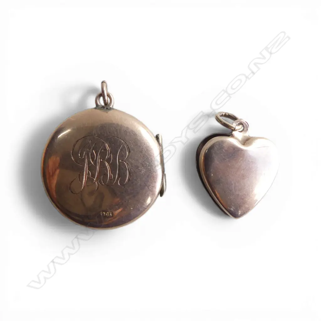 2 LOCKETS. 1 9CT 6gms, 1 HEART SHAPE 9CT FNS 1.3gms Image 1++